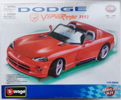 Dodge Viper RT/10 1992 сборная модель автомобиля 1:24