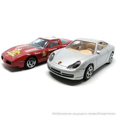 Модель Chevrolet Corvette + Porsche 911 Carrera 1:43, металл, Bburago