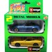 Модель BMW Z3 M + Ferrari 550 Maranello желтая 1:43, металл, Bburago