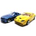 Модель BMW Z3 M + Ferrari 550 Maranello желтая 1:43, металл, Bburago