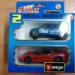 Модель Renault Clio синий + Chevrolet Corvette 1:43, металл, Bburago