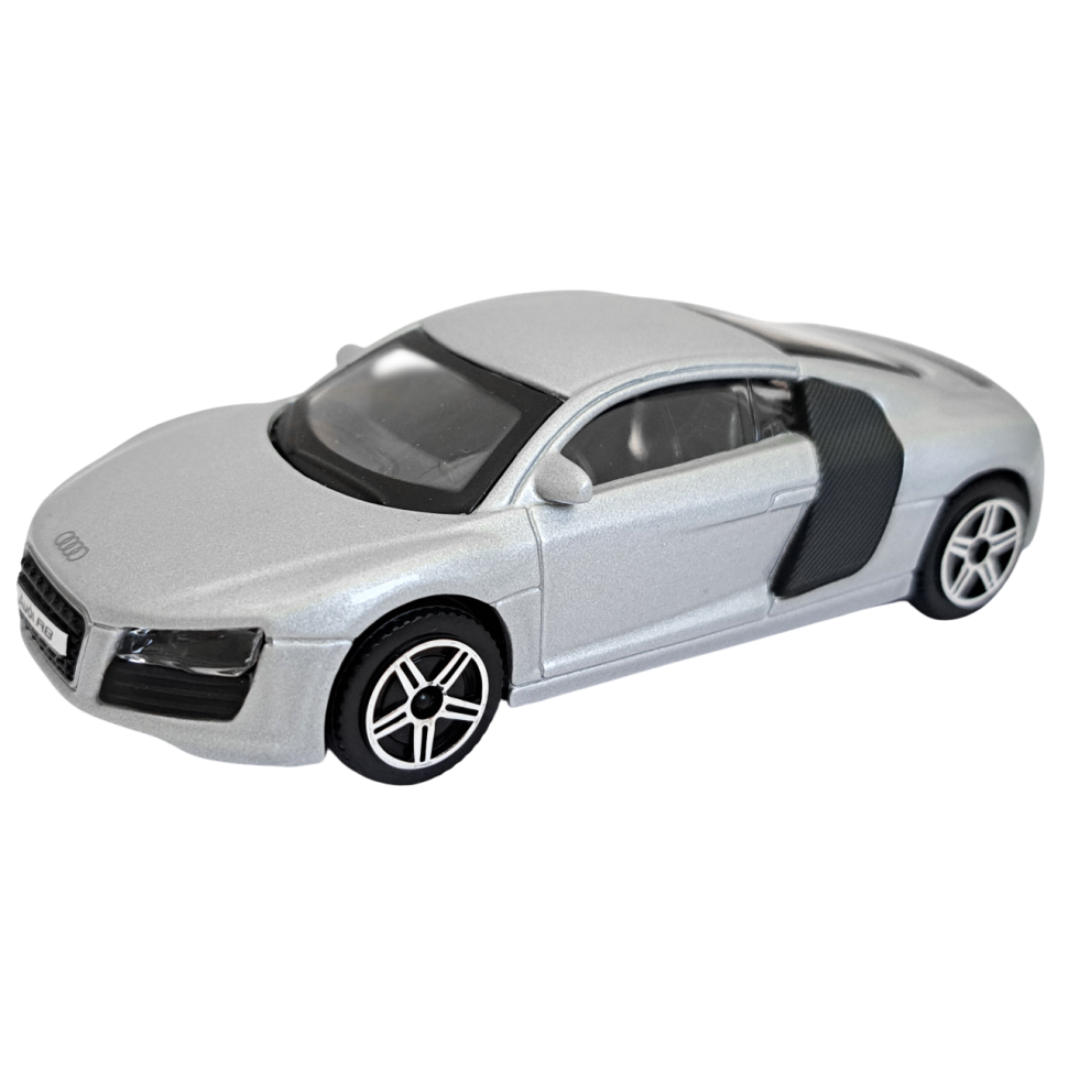 Audi R8 коллекционная машинка, масштаб 1:43, металл silver