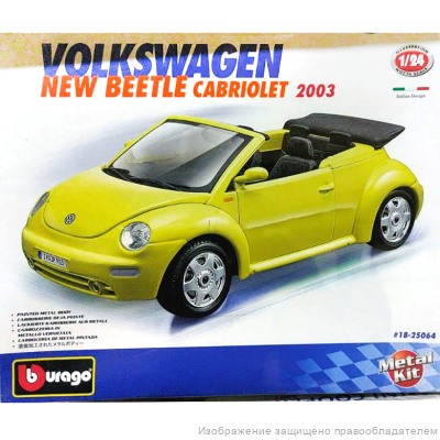 Сборная модель автомобиля Volkswagen New Beatle Cabriolet 2003, масштаб 1:24