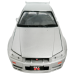 Nissan Skyline GT-R 2002 масштаб 1:24 коллекционная модель автомобиля silver