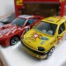 Модель Renault Clio желтый + Porsche 924 1:43, металл, Bburago
