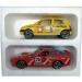 Модель Renault Clio желтый + Porsche 924 1:43, металл, Bburago
